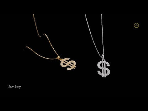 925 Silver & Gold Name Pendant Iced Out Lab Diamond Necklace