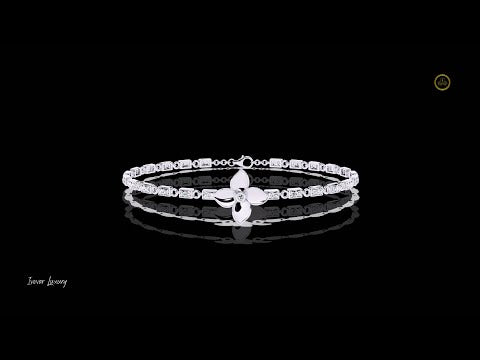 0.41 TCW Affordable Gold Petal Centerpiece Bracelet with Moissanite Diamonds