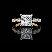 3.00 CT Classic Moissanite Diamond Princess Cut Sparkling Glamour Engagement Ring for Her
