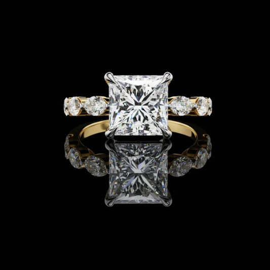 3.00 CT Classic Lab Grown Diamond Princess Cut Sparkling Glamour Engagement Ring for Her