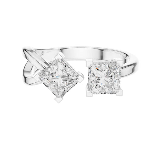 Princess Cut Toi Et Moi Twisted Band Lab Diamond Ring - view 3