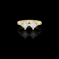 3.00 TCW Stylish Twin Princess Lab Grown Diamond Ring in a Contemporary Offset Double Stone Setting
