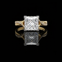 2.50 CT A Thousand Frozen Stars Moissanite Princess Cut Diamond Wedding Band for Eternal Love