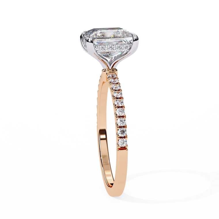 Hidden Halo Princess Cut Moissanite Pave Anniversary Ring - view 2