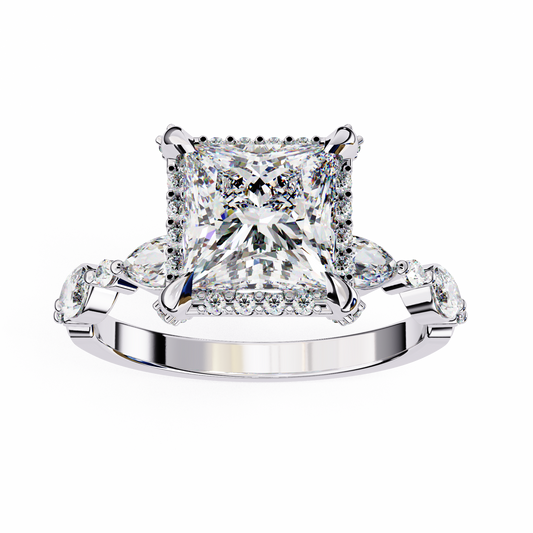 Princess Cut Pave Band Anniversary Ring - view 4