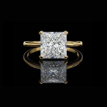 3.00 CT Fantastic Princess Cut Moissanite Diamond Hidden Halo Engagement Ring for Classic Beauty