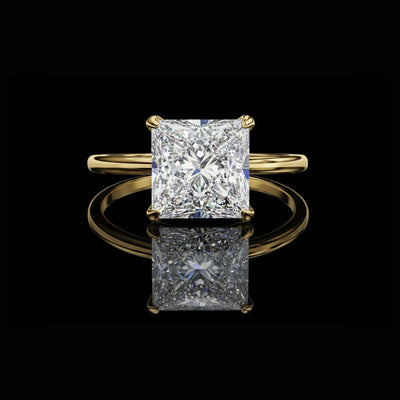Princess Cut Lab Diamond Solitaire Engagement Ring