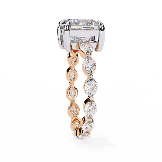 Princess Cut Anniversary Ring with Marquise Band - view 3