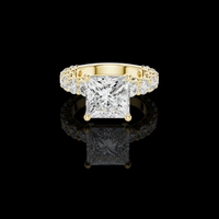 4.00 CT Sparkling Princess Cut with Brilliant Side Moissanite Diamonds Modern Wedding Ring For Her