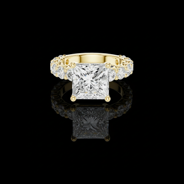4.00 CT Sparkling Princess Cut with Brilliant Side Moissanite Diamonds Modern Wedding Ring For Her