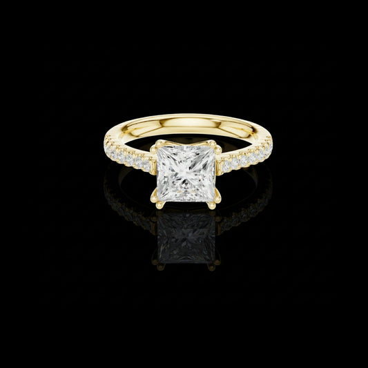2.00 CT Premium-Crafted Brilliant Solitaire Design Princess Cut Moissanite Diamond Ring For Love