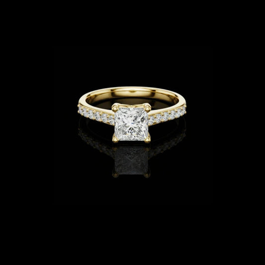 0.60 CT Sparkling Lab Grown Princess Cut Diamond Ring For Engagement Ring