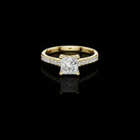 1.50 CT Sparkling Lab Grown Princess Cut Diamond Ring For Engagement Ring