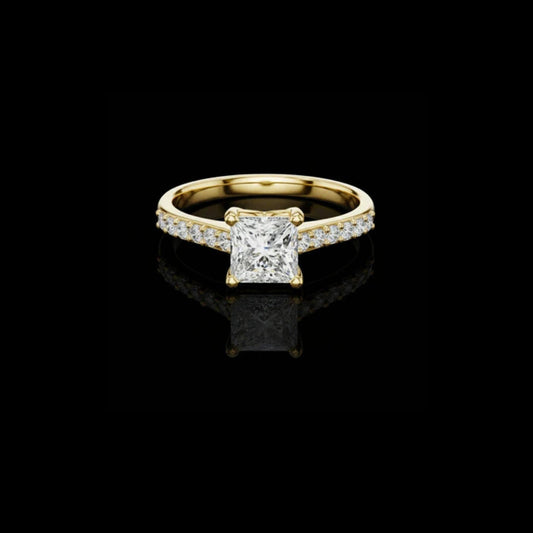 1.50 CT Sparkling Lab Grown Princess Cut Diamond Ring For Engagement Ring