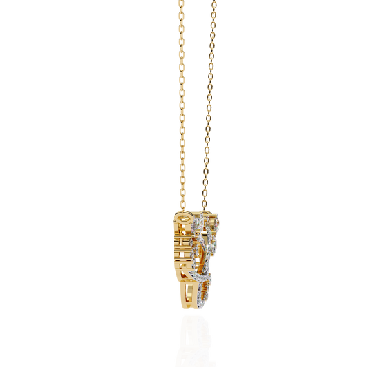 Interlocking Oval Mixed Cluster Necklace - view 4