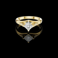 1.00 CT Timeless Lab Grown Ring Featuring a Princess Cut Center Diamond and Sparkling Dual Side Accents