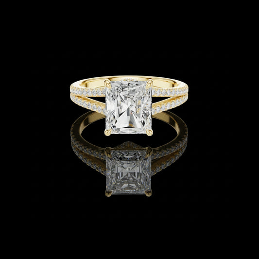 2.5 CT  Lustrous Radiant Cut Diamond Split Shank Lab Grown Diamond Ring For Someone Special