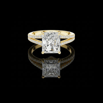 2.5 CT Lustrous Radiant Cut Diamond Split Shank Moissanite Diamond Ring For Someone Special