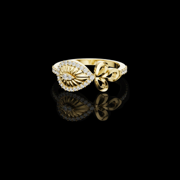 0.50 TCW Luminous Guardian Moissanite Diamond Ring with Sculpted Eye Motif