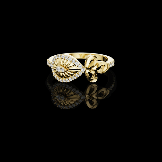 0.50 TCW Luminous Guardian Lab Grown Diamond Ring with Sculpted Eye Motif