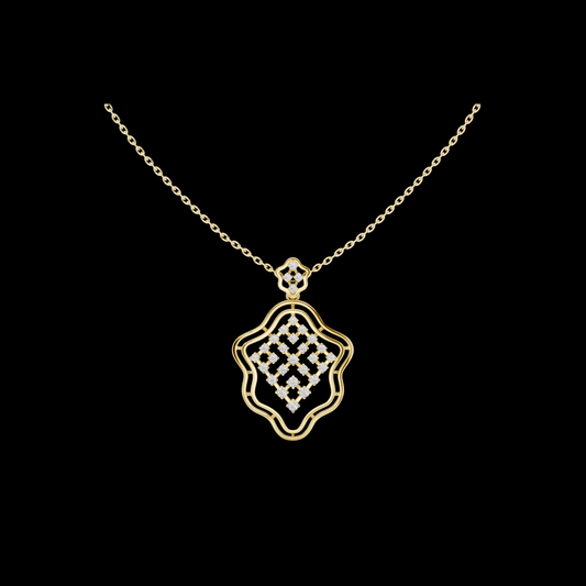 0.45 TCW Dazzling Quatrefoil Lab Grown Diamond Luxury Open Frame Lattice Pendant Designer Jewelry Gift