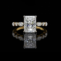 3.00 CT Radiant Cut Luxury Ring with Side Modern Elegance Moissanite Diamonds