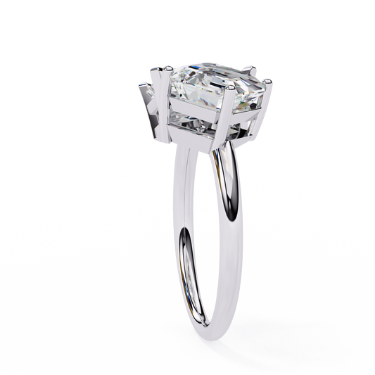 Radiant and Asscher Cut Lab Diamond Toi et Moi Engagement Ring - view 3