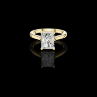 2.50 CT Delicate Radiant Cut Lab Grown Diamond Solitaire Engagement Ring in Polished Gold