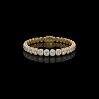 7.04 TCW Luxury Radiant Cut Lab Grown Diamond Halo Bracelet with Articulated Link Design
