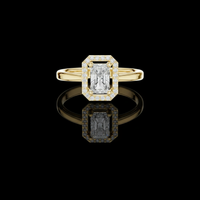 2.00 CT Stunning Lab Grown Ring Featuring a Radiant Cut Center Stone Surrounded by a Diamond Halo