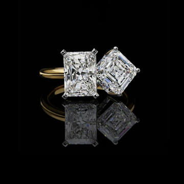 5.50 CT Feminine Toi Moi Radiant & Radiant  Cut Lab Grown Diamond Ring High Quality Design