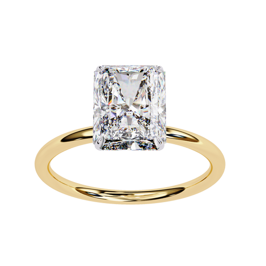 Radiant Cut Moissanite With Four Prong Solitaire Promise Ring - view 2