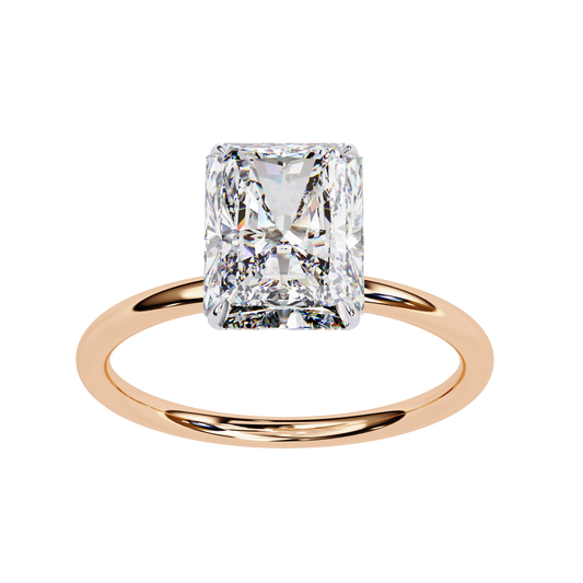 Radiant Cut Moissanite With Four Prong Solitaire Promise Ring - view 3