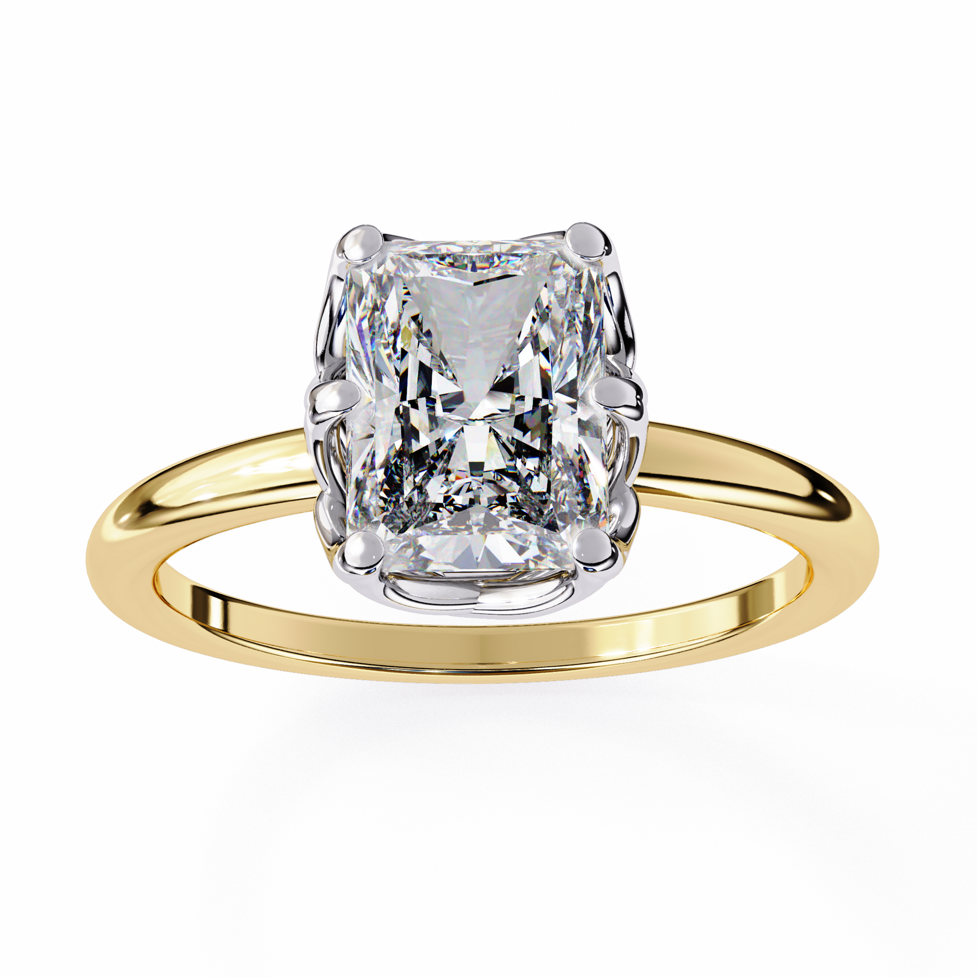 Gold ring with a large diamond 