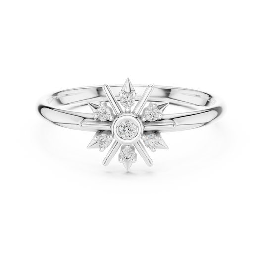 Round Cut Moissanite Ring With Brilliant Accents - view 3
