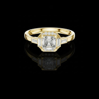 1.50 CT Timeless Moissanite Asscher Cut Diamond Rings For Wedding Ceremony