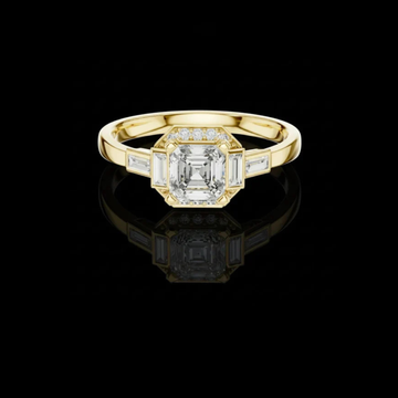 1.50 CT Timeless Moissanite Asscher Cut Diamond Rings For Wedding Ceremony