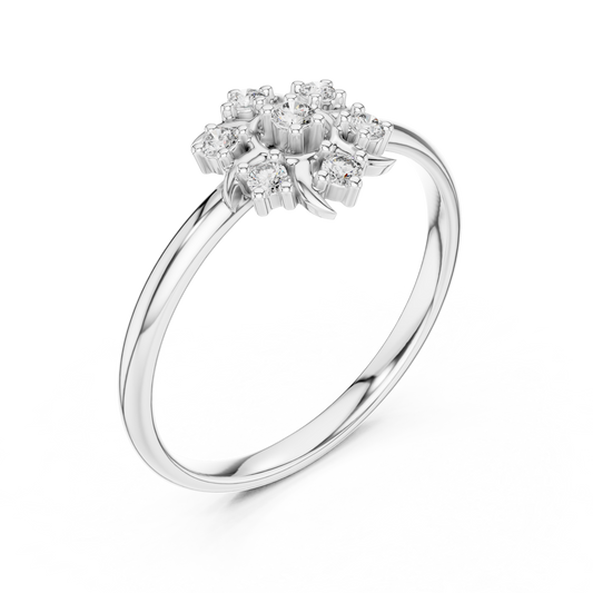 Round Cut Lab Diamond Floral Cluster Ring - view 4