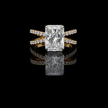 3.00 CT Trendy & Timeless Radiant Cut Lab Grown Diamond Ring with Vintage Pave Double Band