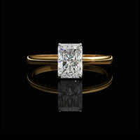 2.00 CT Premium Radiant Cut Moissanite Diamond Engagement Ring with Sleek Gold Setting