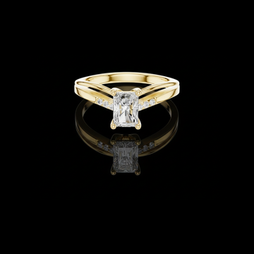 2.00 CT Sparkling Radiant Cut Lab Grown Diamond Ring with Split Shank Band and Pave Accent Stones