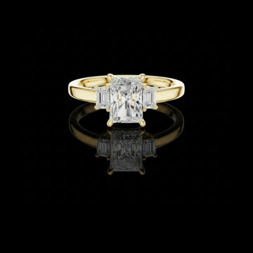 3.00 CT Dazzling Moissanite Radiant Cut Diamond Ring For Warm Echo