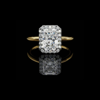 2.00 CT Ethical Moissanite Diamond Cocktail Radiant Cut Ring Modern Luxury Statement Jewelry