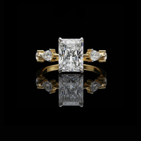 3.00 CT Sparkling Vintage Radiant Cut Moissanite Diamond Ring A Masterpiece of Modern Brilliance