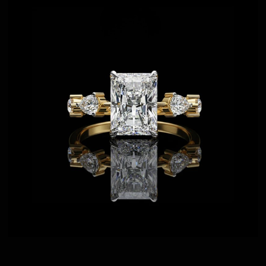 3.00 CT Sparkling Vintage Radiant Cut Lab Grown Diamond Ring A Masterpiece of Modern Brilliance