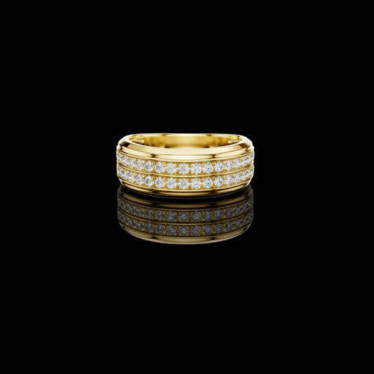 0.57 TCW Exquisite Dual Row Moissanite Diamond Eternity Band A Symbol of Enduring Luxury
