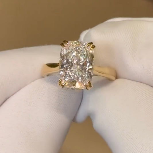 3.45 CT Signature Radiant Cut Lab Grown Diamond Solitaire Ring For Special One