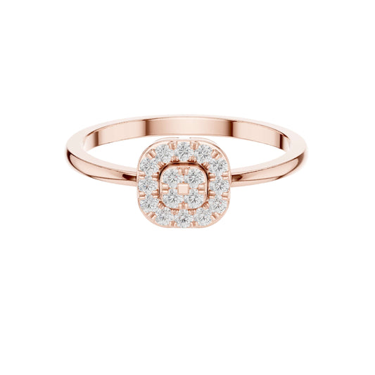 Round Moissanite With Halo Cluster Delicate Ring - view 2