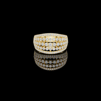 1.00 CT Multi Layered Moissanite Diamond Band with Brilliant Round Cut Diamond Ring