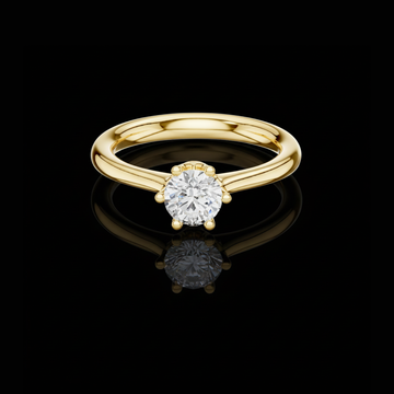 0.63 TCW Elegant Solitaire Moissanite Diamond Ring Classic Round Cut Minimalist Engagement Ring For Her